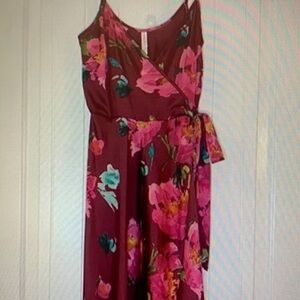 Xhilaration Faux Wrap Floral Spaghetti Strap Dress